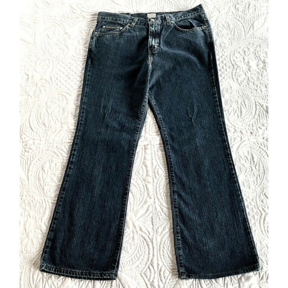 VTG 90s Calvin Klein CK Womens Sz 11 Flare Leg Stone Wash Jeans 33x29 - Picture 1 of 12